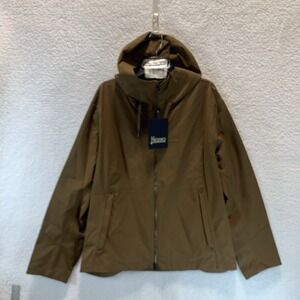 Herno Men's Jacket Loro Piana Storm System Rain Coat Brown Hood 50 IT L US Wool